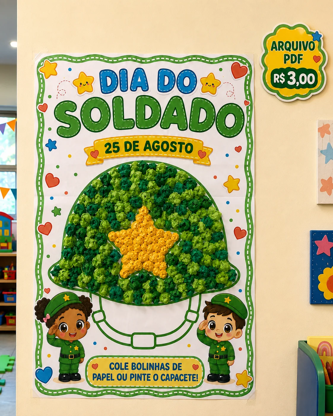 🪖💚 CARTAZ INTERATIVO – DIA DO SOLDADO ⭐ — capa do material