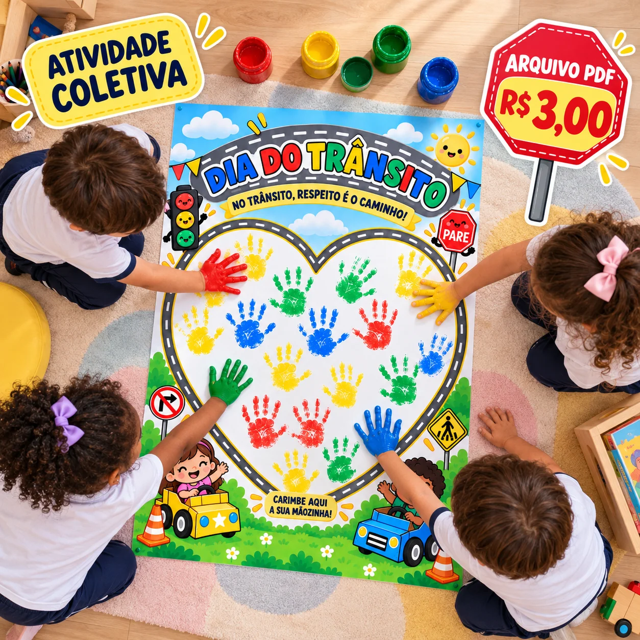 Cartaz Interativo Dia do Trânsito – Educação Infantil PDF — amostra 3: Como utilizar o cartaz? Cartaz Interativo Dia do Trânsito – Educação Infantil PDF — amostra 3: Como utilizar o cartaz?