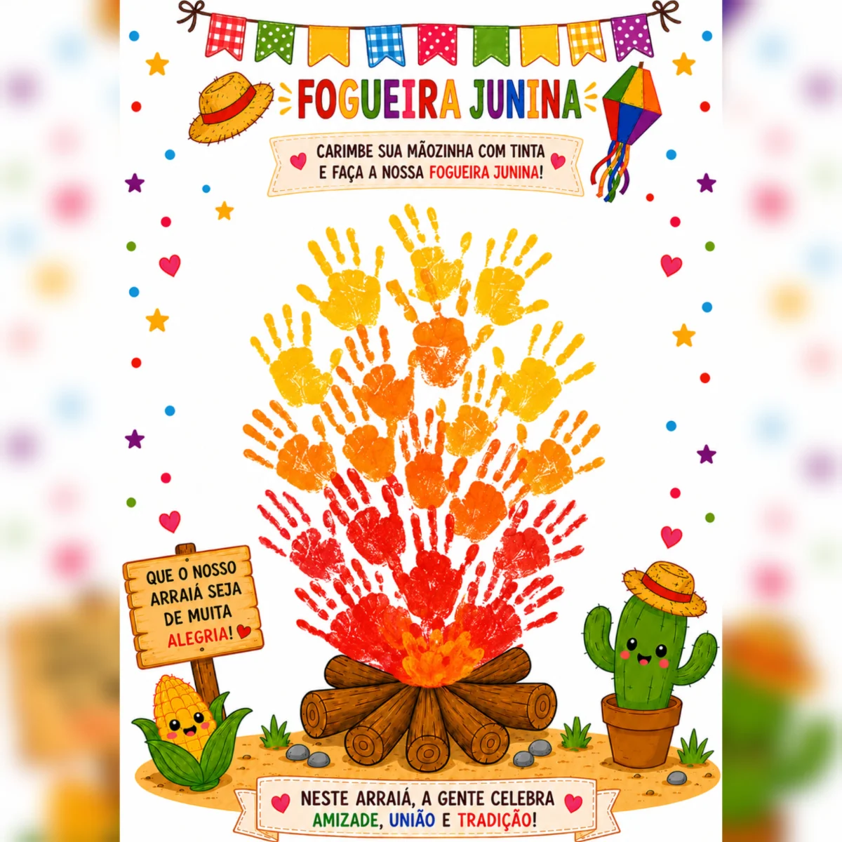 🌽✨ Cartaz Interativo Fogueira Junina + Atividade Individual ✨🌽 — amostra 2: 🎉🔥 NOVIDADE DE FESTA JUNINA