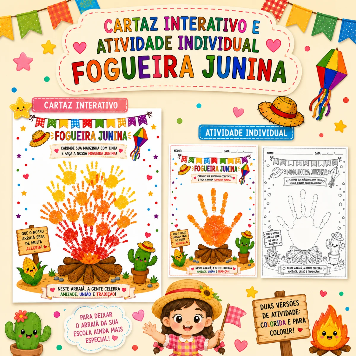 🌽✨ Cartaz Interativo Fogueira Junina + Atividade Individual ✨🌽 — Matemática para Educação Infantil: 🎉🔥 NOVIDADE DE…