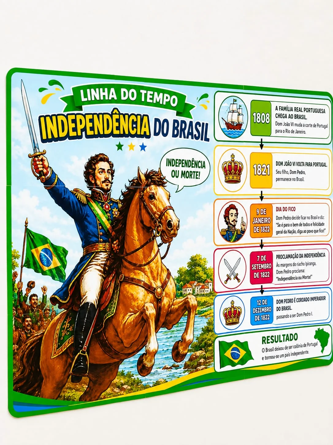Cartaz Linha do tempo da independência — História para Todas as séries: Linha do Tempo – Independência do Brasil Um painel…