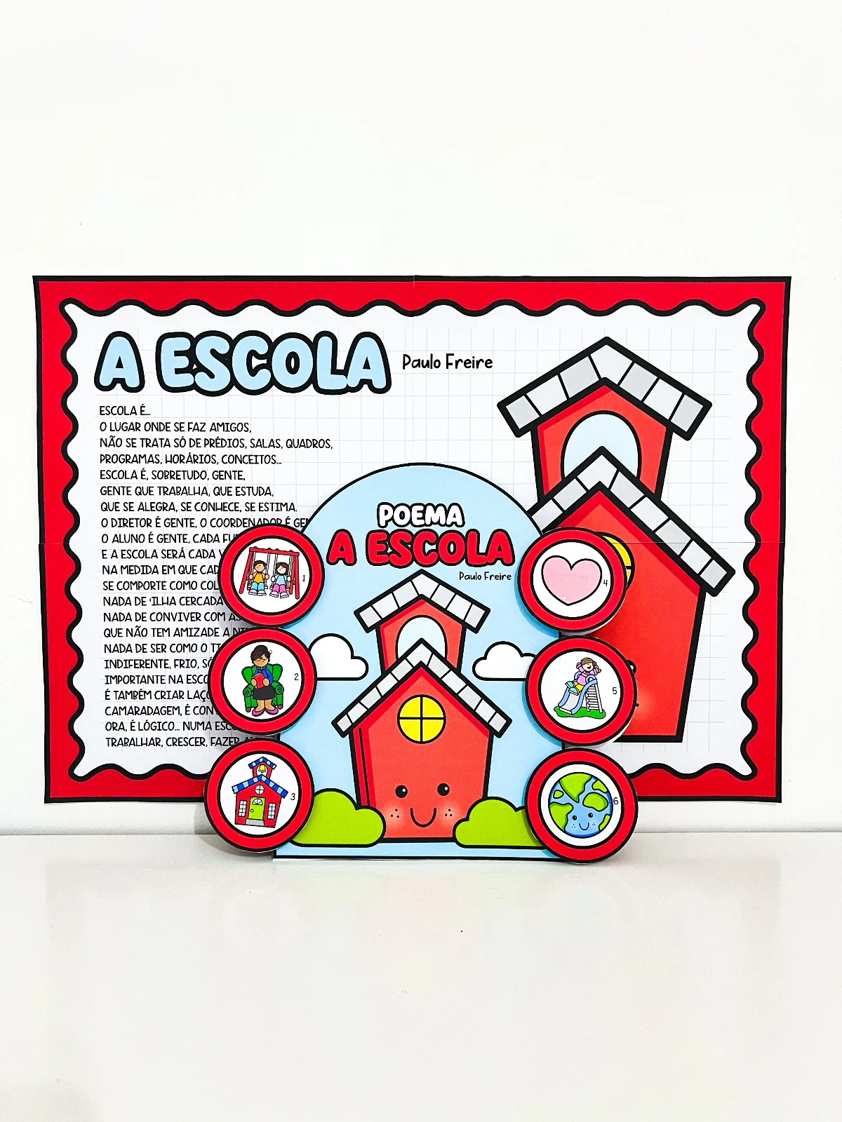 Cartaz + Luva Poema “A Escola” | Atividade de Leitura Interativa Educação Infantil — capa do material