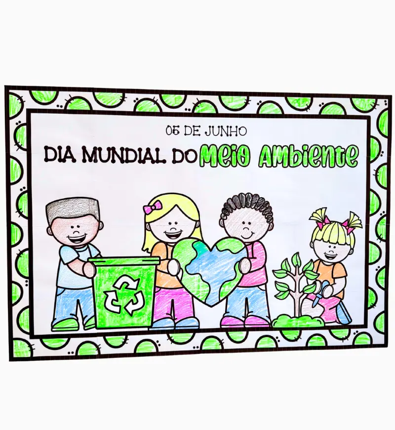 Cartaz Meio Ambiente para Colorir em Pintura Coletiva — amostra 3: Como usar em sala de aula