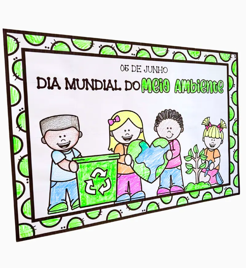 Cartaz Meio Ambiente para Colorir em Pintura Coletiva — capa do material