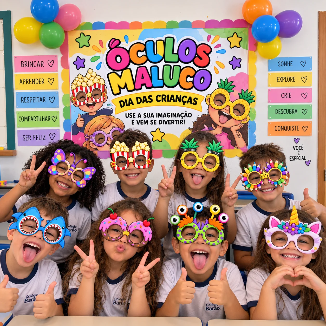 Cartaz óculos maluco especial dia das crianças — Jogos pedagógicos para Todas as séries: Cartaz óculos maluco Um cartaz…
