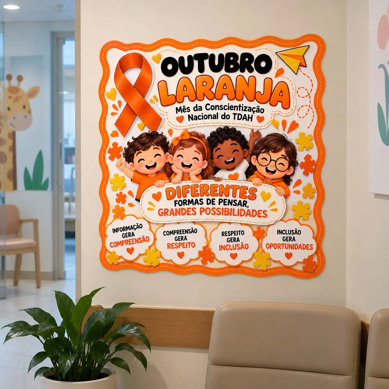 Cartaz Outubro Laranja Conscientização TDH — capa do material