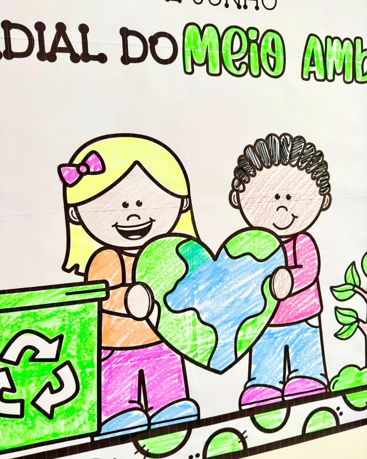 Cartaz para Colorir Meio Ambiente – PDF para Imprimir — amostra 2: Recurso educativo desenvolvido para abordar a temática…