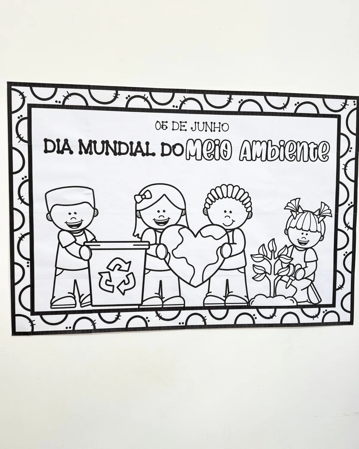 Cartaz para Colorir Meio Ambiente – PDF para Imprimir — amostra 6: Recurso educativo desenvolvido para abordar a temática…