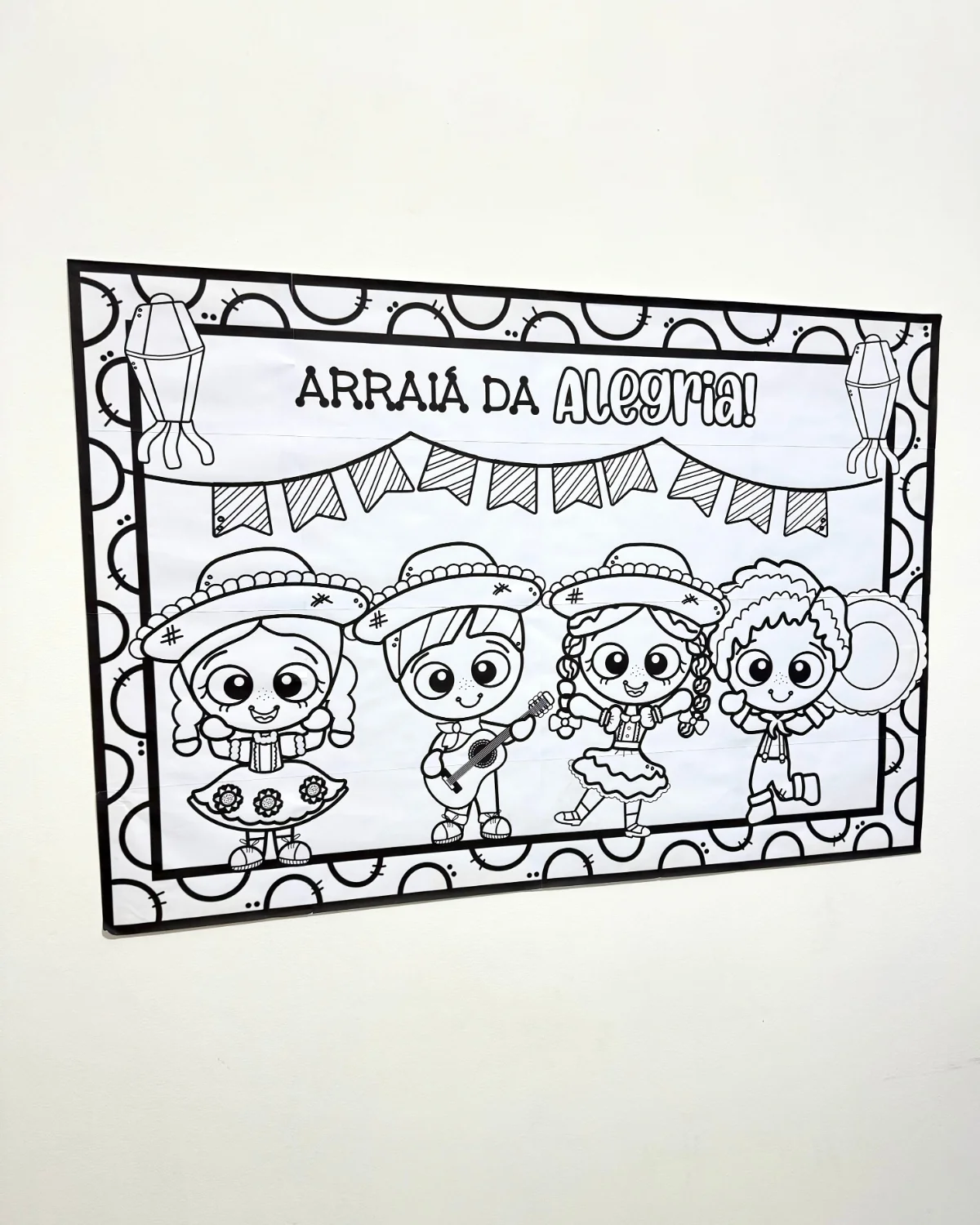Cartaz para Colorir - Tema Festa Junina – PDF para Imprimir — capa do material