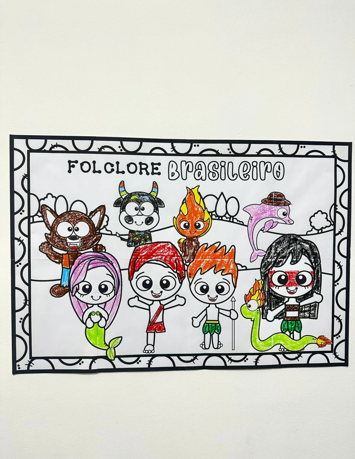Cartaz para pintura coletiva – Folclore brasileiro — amostra 4: Garanta o seu arquivo digital e transforme suas aulas sobre…