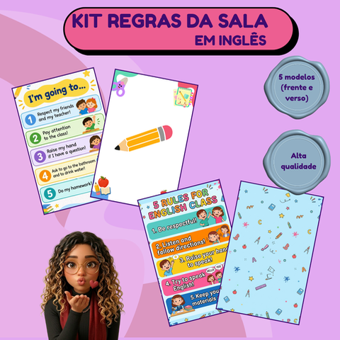 Cartaz Regras Aula de Inglês Grátis: Fundamental 1 PDF — Inglês para Ensino Fundamental I (1º–5º): Baixe grátis 5 modelos…