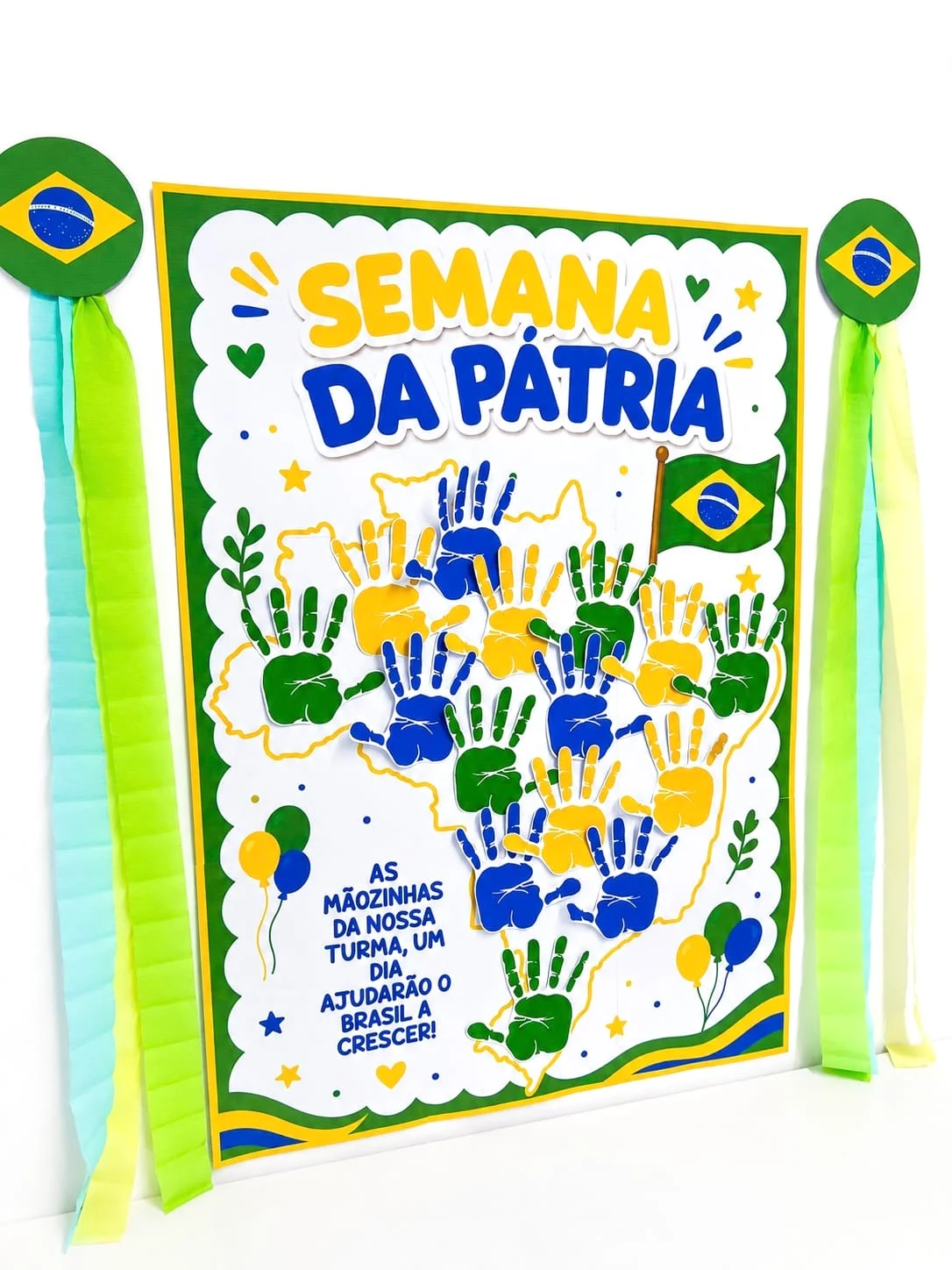Cartaz Semana da Pátria | Atividade Coletiva com Mãozinhas — amostra 1: O Cartaz Colaborativo Semana da Pátria é uma…
