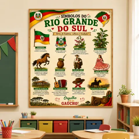Cartaz Símbolos Gaúcho em PDF | Cultura do Rio Grande do Sul — capa do material