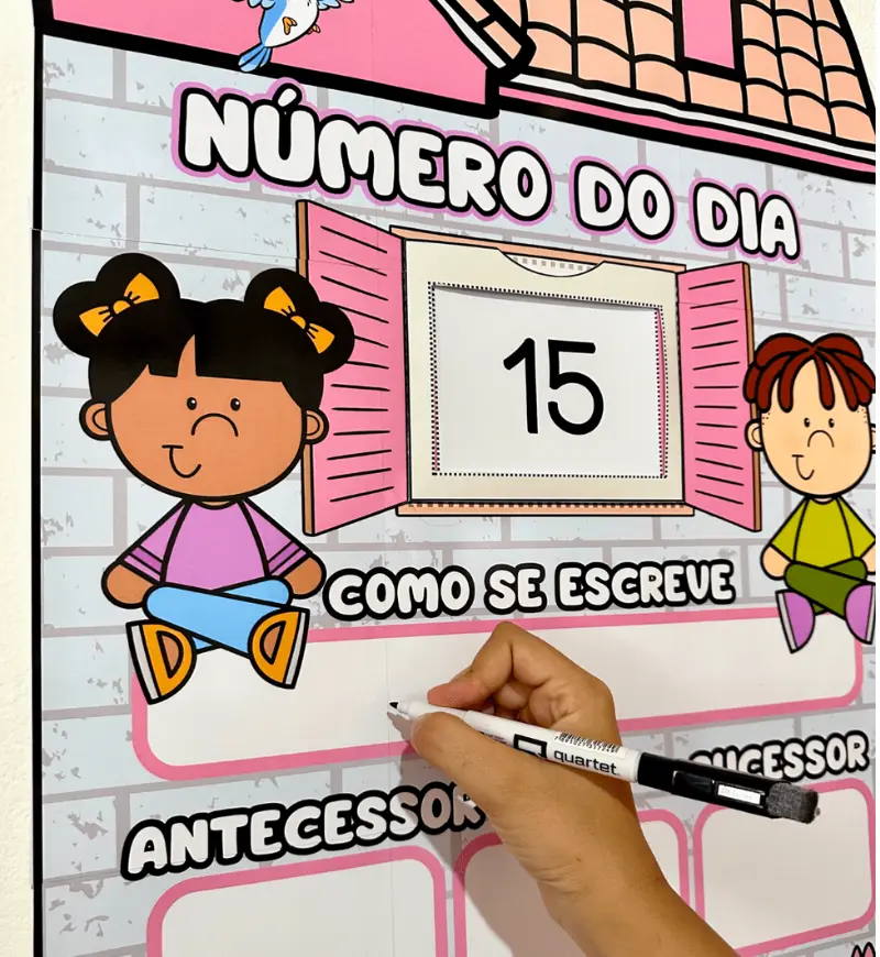 Cartazes Palavra e Número do Dia: Kit para Imprimir — amostra 6: Integre alfabetização e matemática à rotina com cartazes…