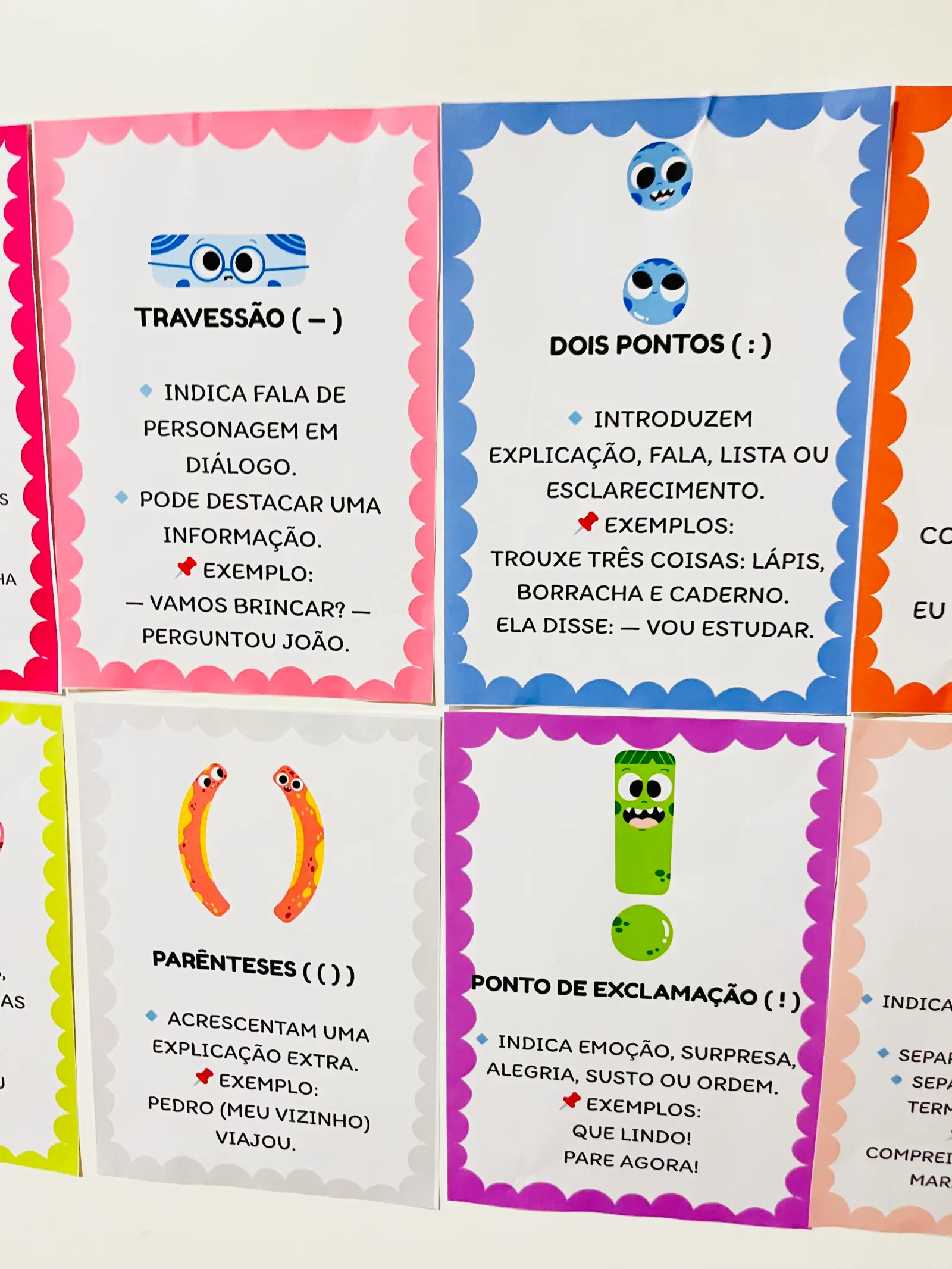 Cartazes: Sinais de Pontuação DO 1º AO 5º aNO — amostra 5: 📝 Produção textual. 📖 Fluência na leitura. 🧠 Memorização por…