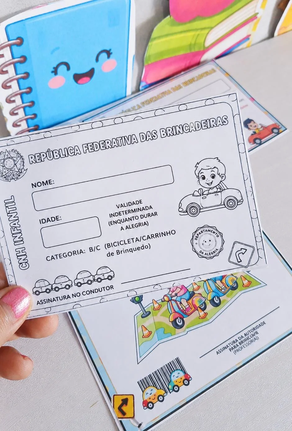 Carteira de Motorista Infantil Editável - Semana do Trânsito — amostra 2: Recurso lúdico para trabalhar Educação no…