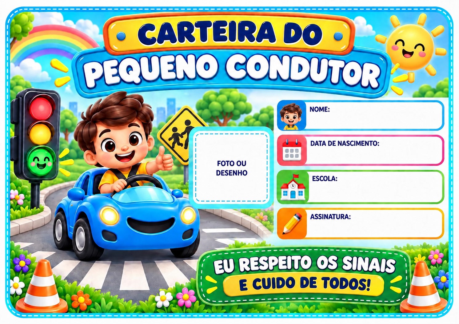 Carteira do Pequeno Condutor e da Pequena Condutora | Dia Trânsito — amostra 1: Atividade lúdica sobre educação no trânsito… Carteira do Pequeno Condutor e da Pequena Condutora | Dia Trânsito — amostra 1: Atividade lúdica sobre educação no trânsito…