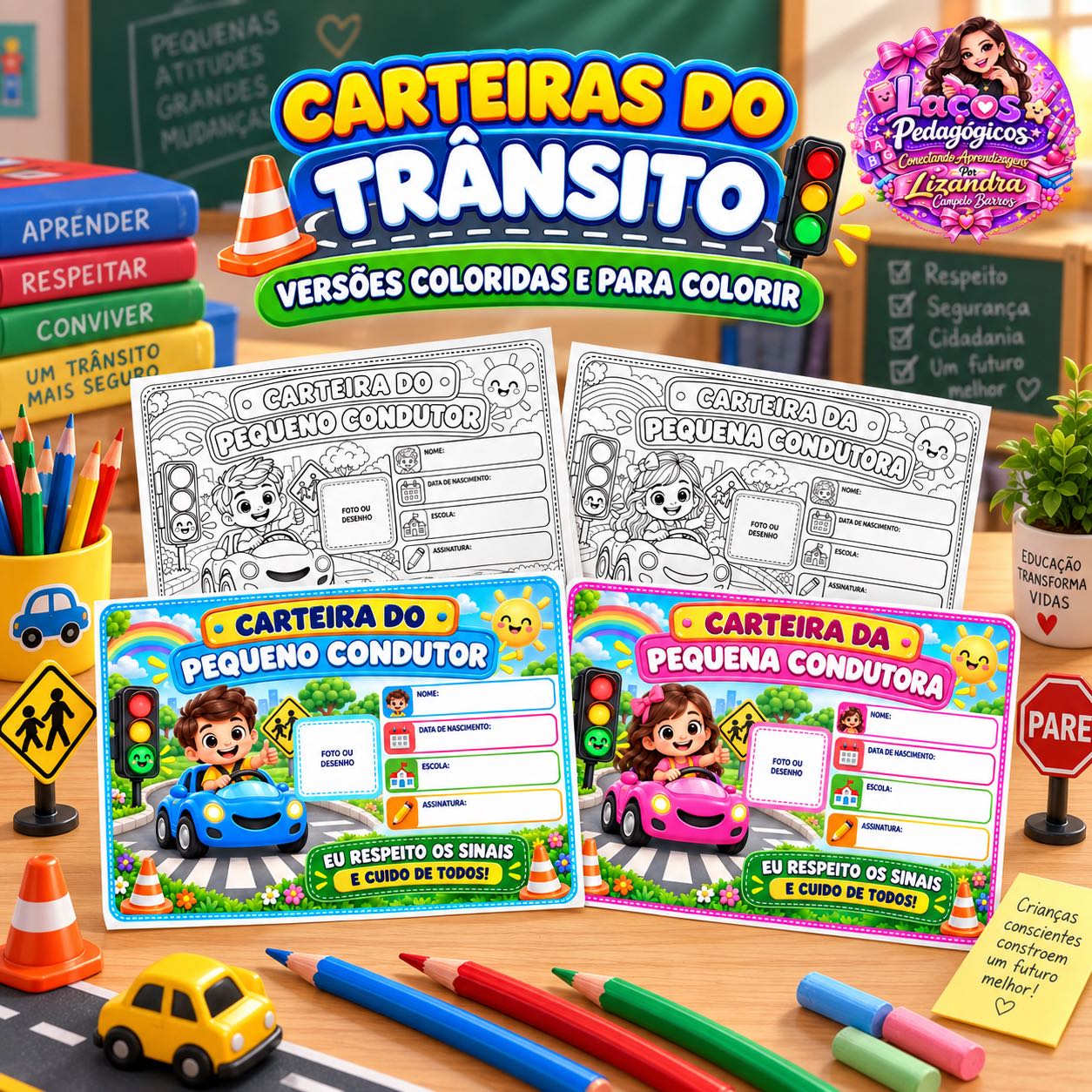 Carteira do Pequeno Condutor e da Pequena Condutora | Dia Trânsito — Datas comemorativas para Educação Infantil: Atividade…