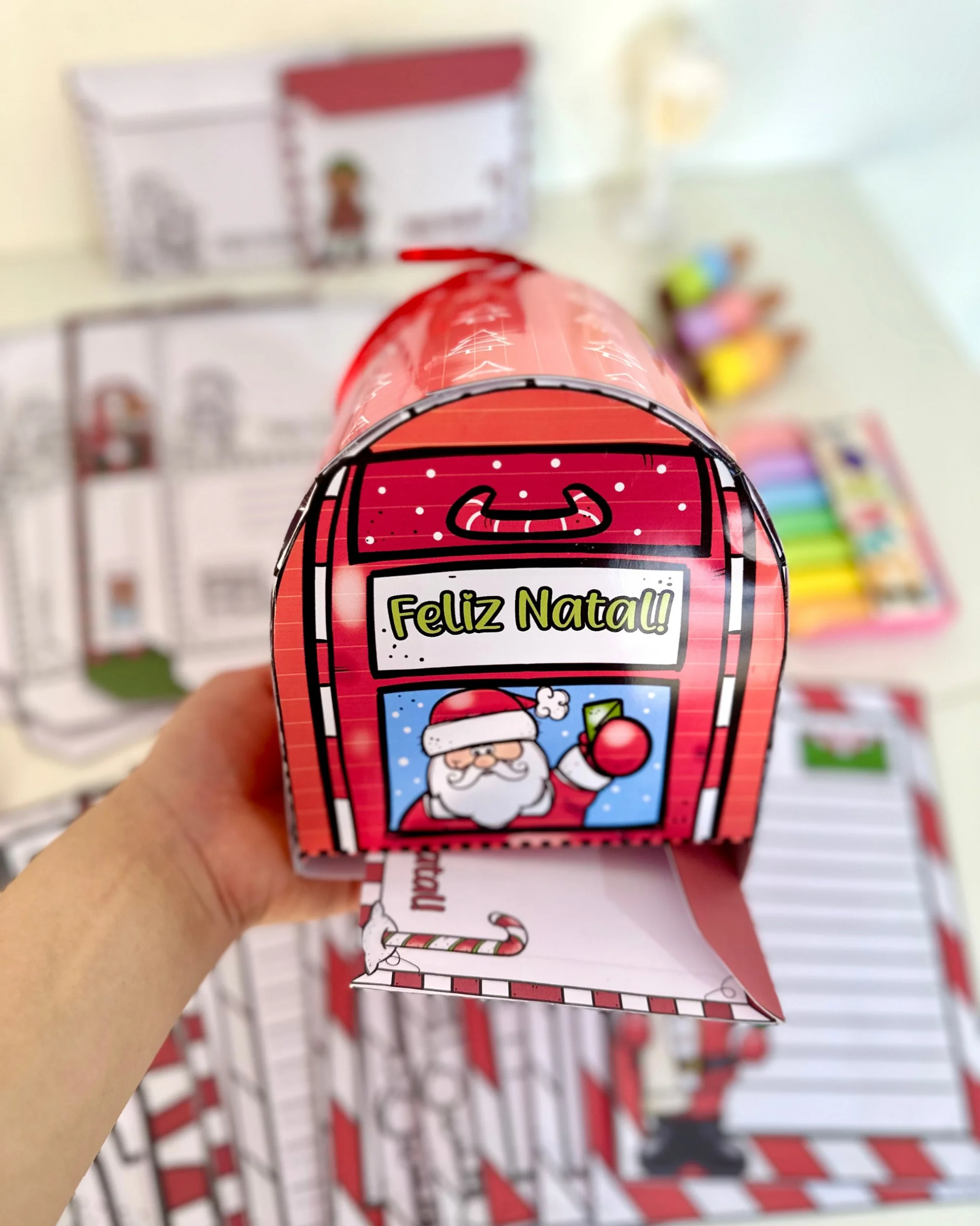 Cartinhas de Natal para Imprimir: Kit com Envelopes e Caixa de Correio — amostra 2: Kit de cartinhas de Natal em PDF, com…