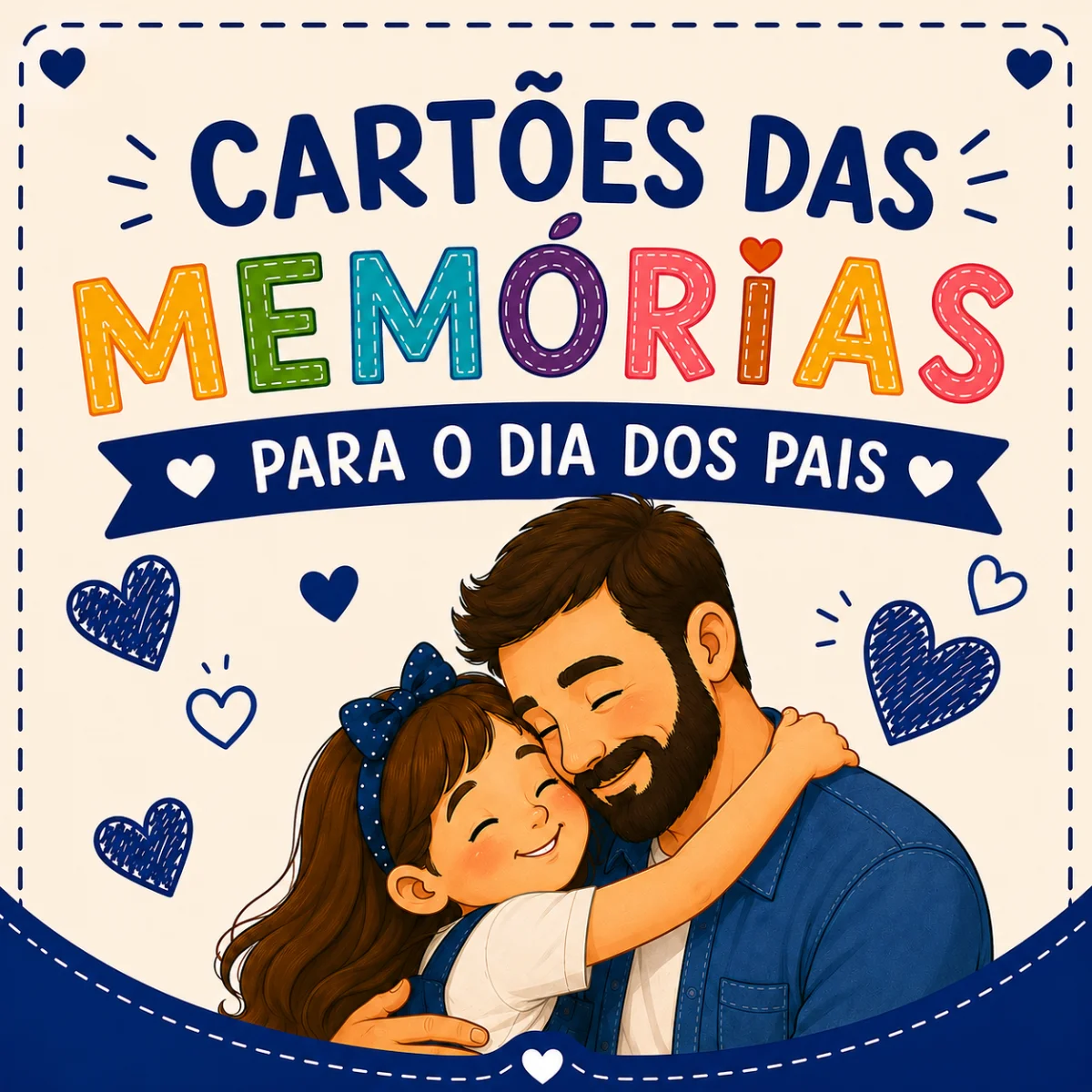 Cartões das Memórias para o Dia dos Pais — capa do material