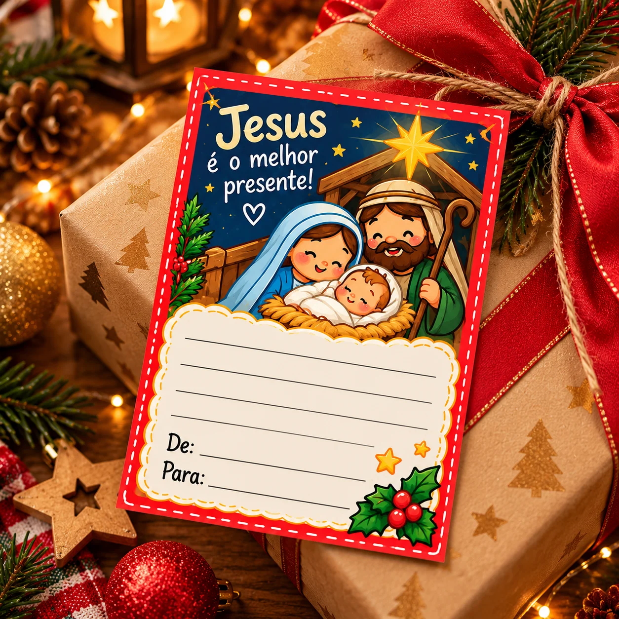 🎄 CARTÕES DE NATAL COLORIDOS — PRONTOS PARA IMPRIMIR! 🎁 — amostra 4: Deixe o Natal das crianças ainda mais especial com…