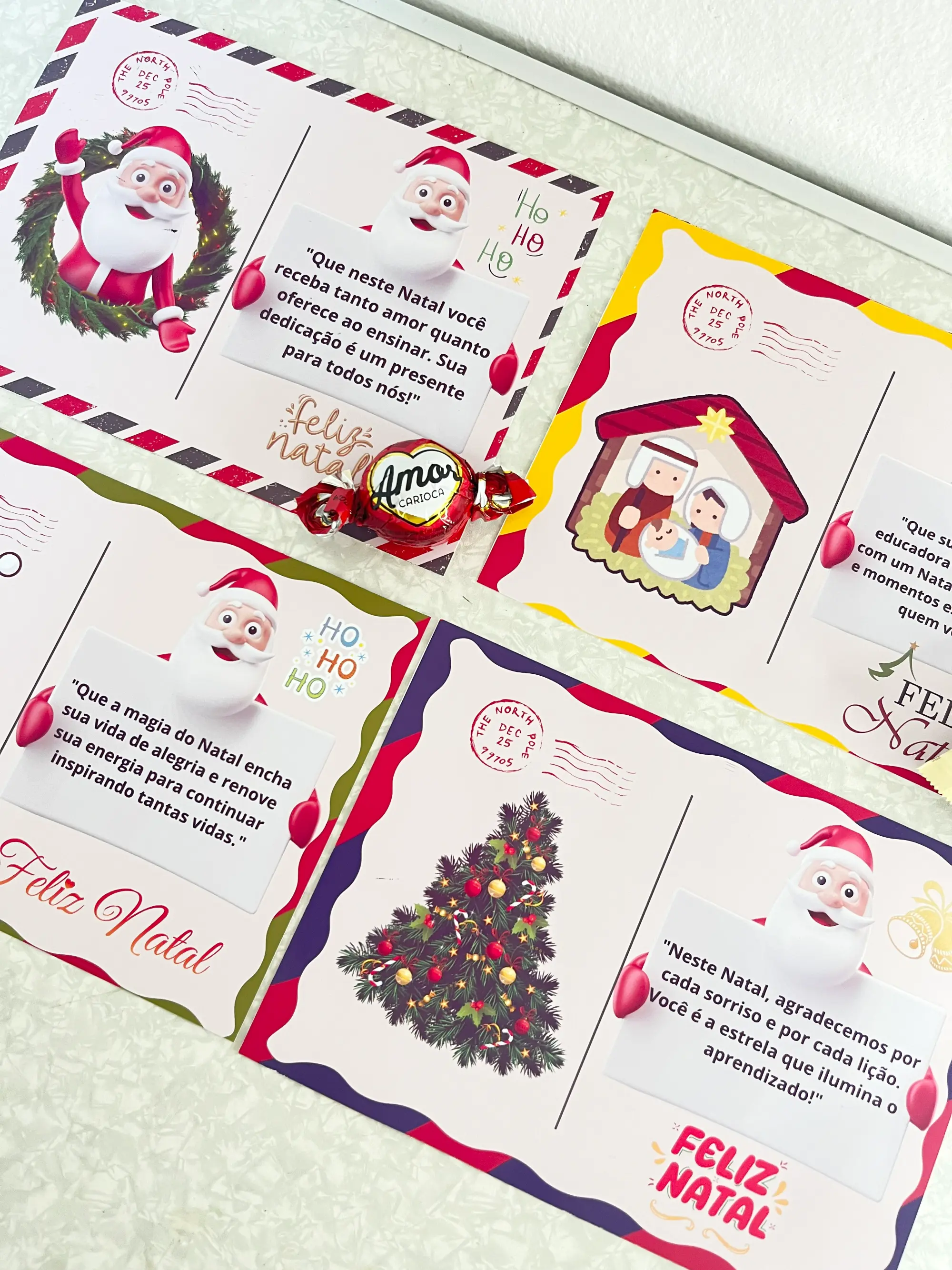 Cartões de Natal para Professores Lembrancinha — amostra 1: Lindos cartões de Natal em PDF para presentear e homenagear…