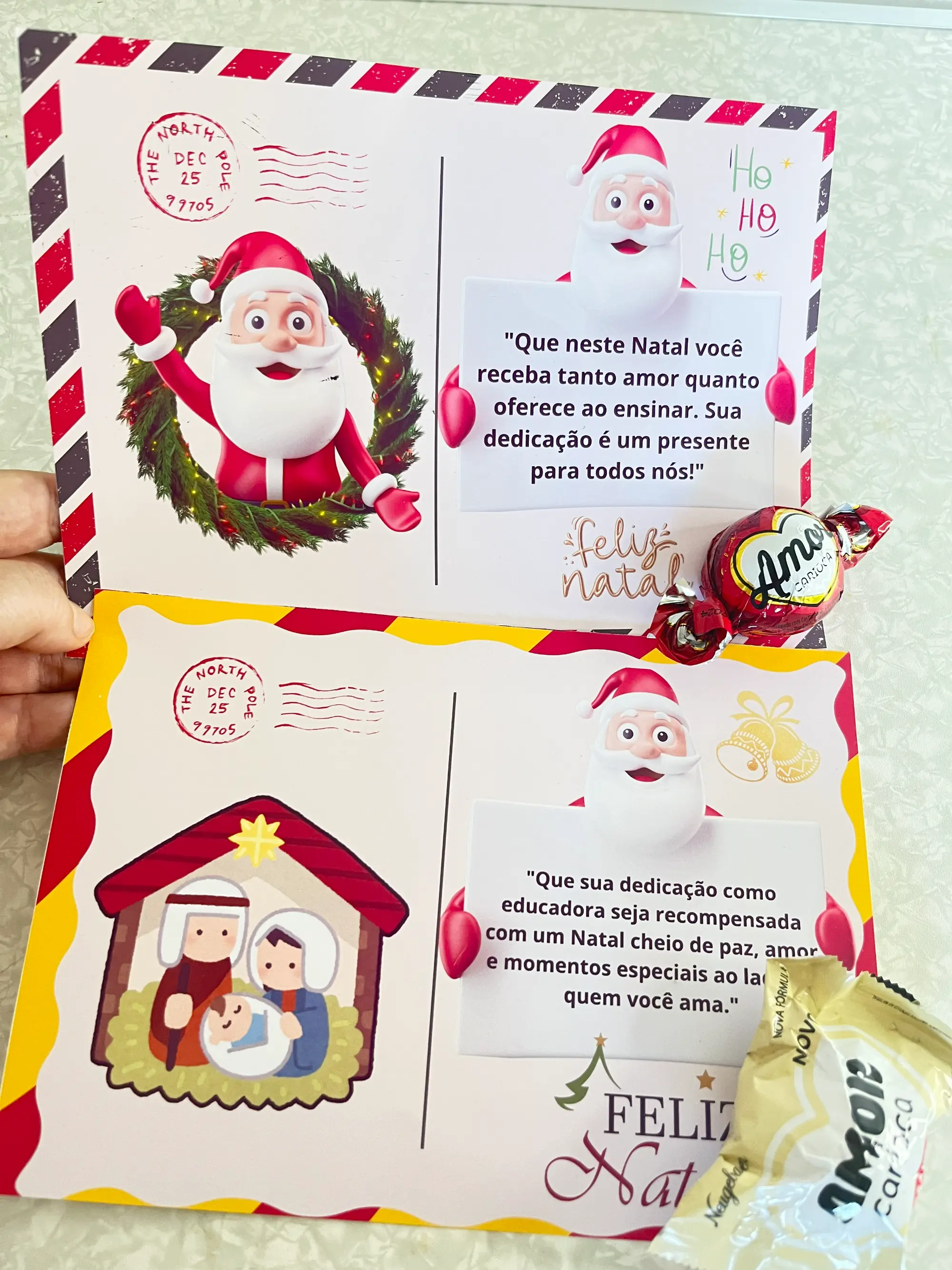 Cartões de Natal para Professores Lembrancinha — amostra 5: Lindos cartões de Natal em PDF para presentear e homenagear…