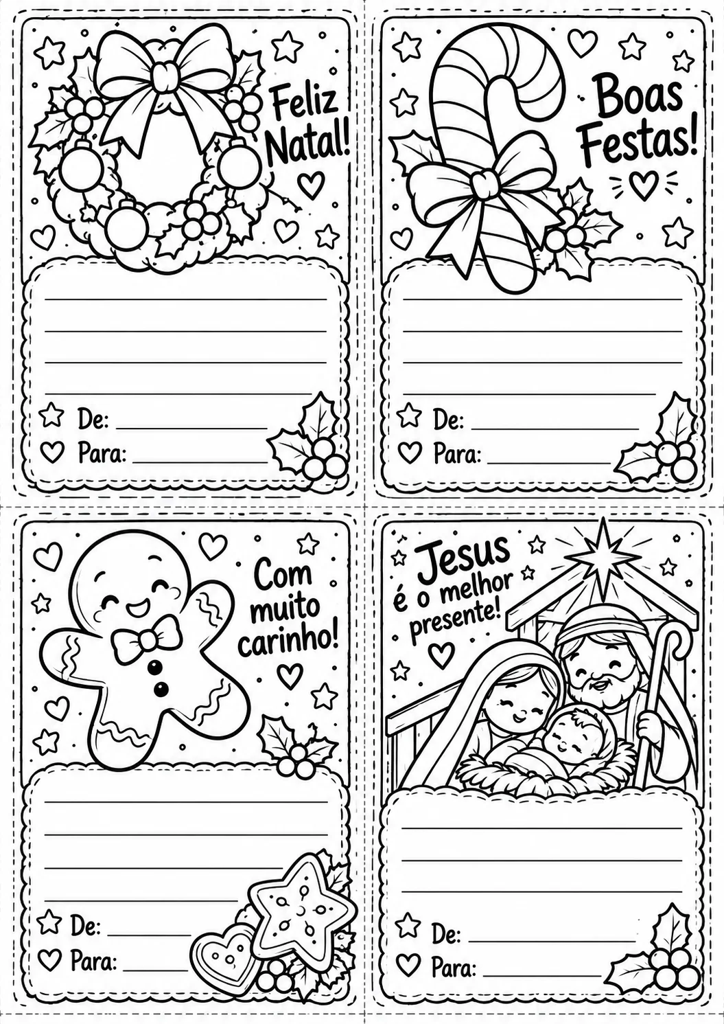 🎄Cartões de Natal - preto e branco para colorir — amostra 2: 🎄🎁 O Natal fica ainda mais especial quando é feito com…
