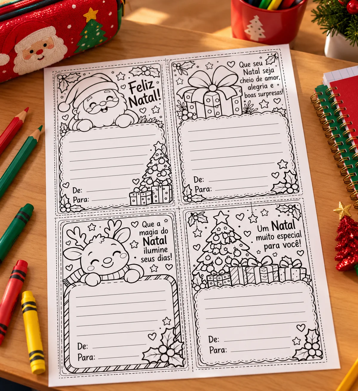 🎄Cartões de Natal - preto e branco para colorir — amostra 4: 🎄🎁 O Natal fica ainda mais especial quando é feito com…
