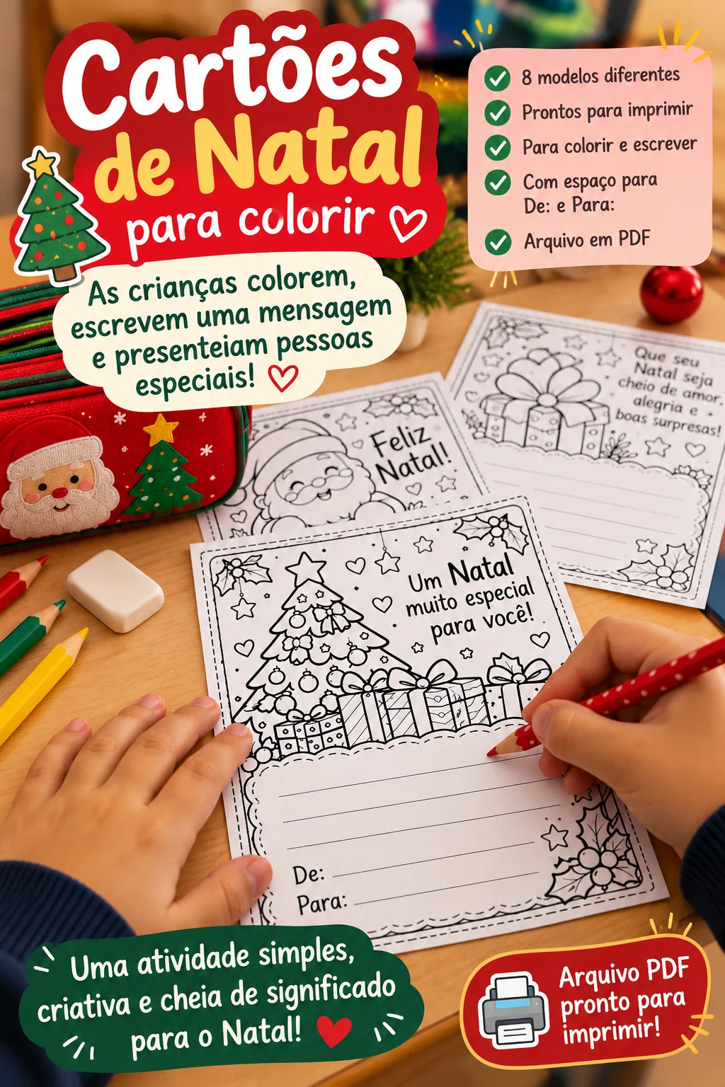 🎄Cartões de Natal - preto e branco para colorir — Alfabetização para Todas as séries: 🎄🎁 O Natal fica ainda mais…