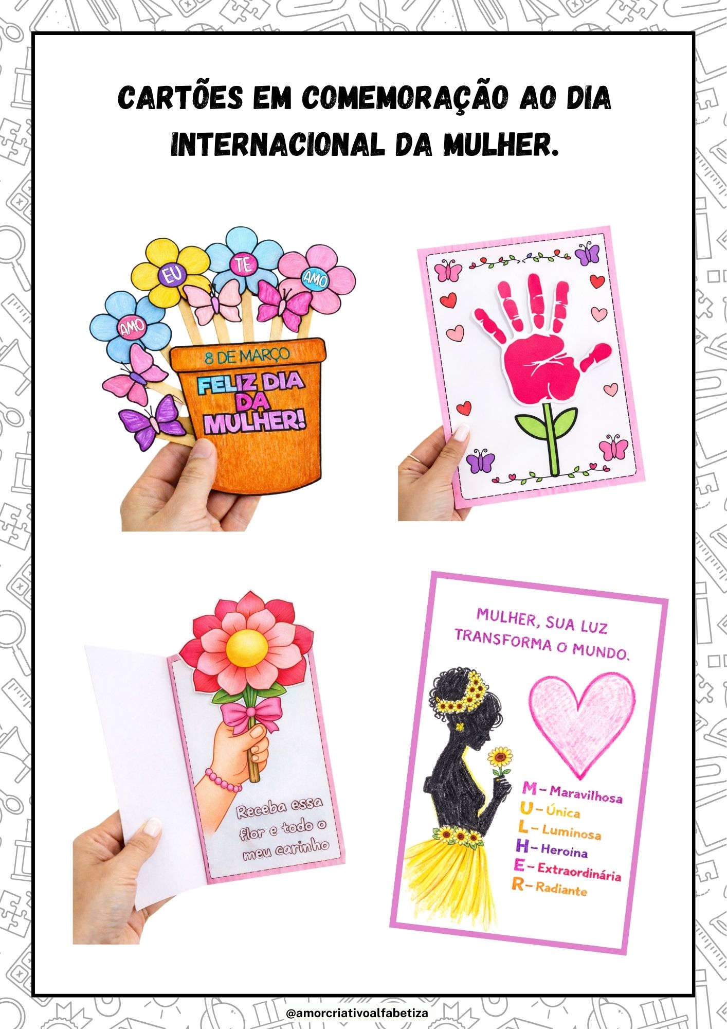 Cartões Dia Internacional da Mulher – Material Pedagógico — amostra 1: Sobre o Cartões Dia Internacional da Mulher