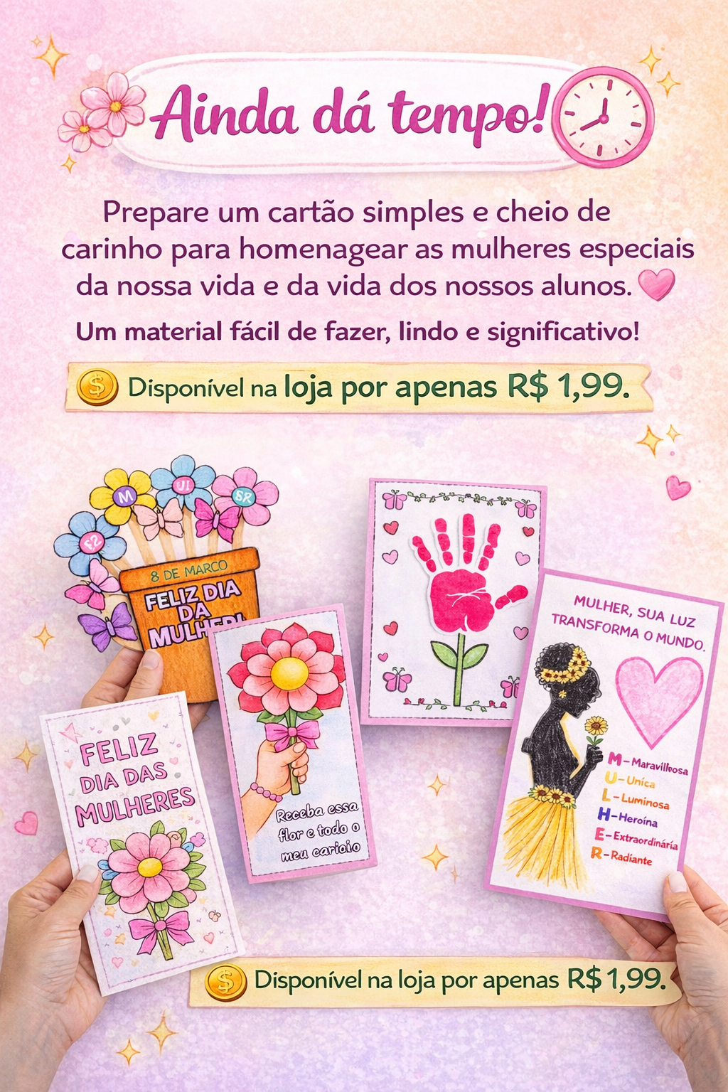 Cartões Dia Internacional da Mulher – Material Pedagógico — Datas comemorativas para 2º ano: Cartões Dia Internacional da…