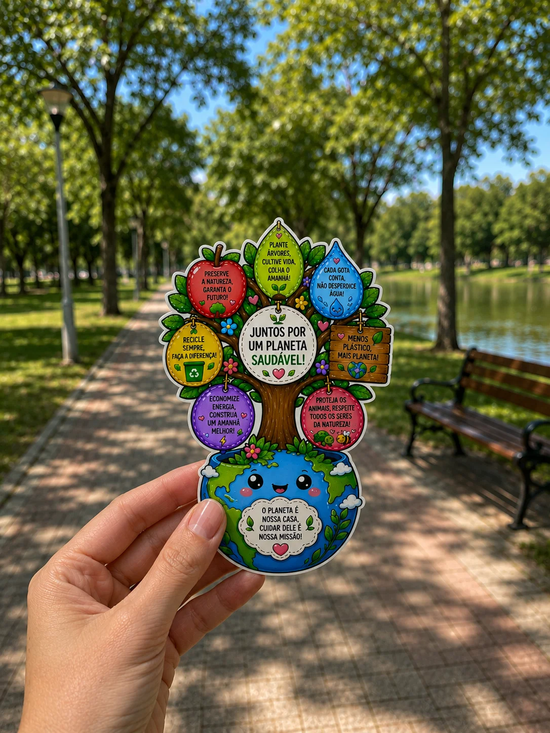 Cartões Educativos Meio Ambiente para Colorir — amostra 2: Trabalhe a conscientização ambiental de forma divertida,…
