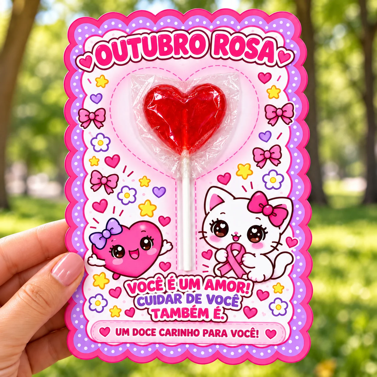 Cartões Outubro Rosa para Imprimir – Lembrancinha — Datas comemorativas para Todas as séries: Cartões Outubro Rosa para…