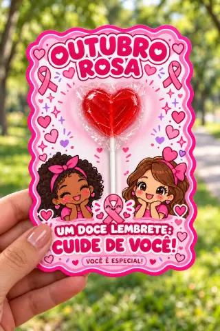 Cartões Outubro Rosa para Lembrancinha em PDF — capa do material