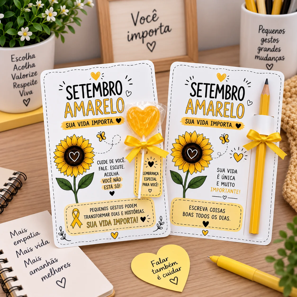 Cartões para Lembrancinhas – Setembro Amarelo — capa do material