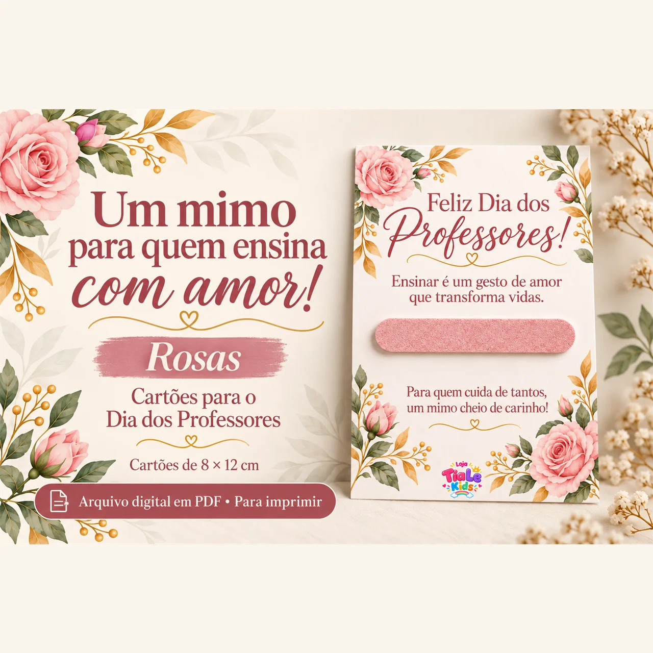 Cartões para o Dia dos Professores — 3 Modelos para Mini Lixa em PDF — amostra 3: Como imprimir e montar