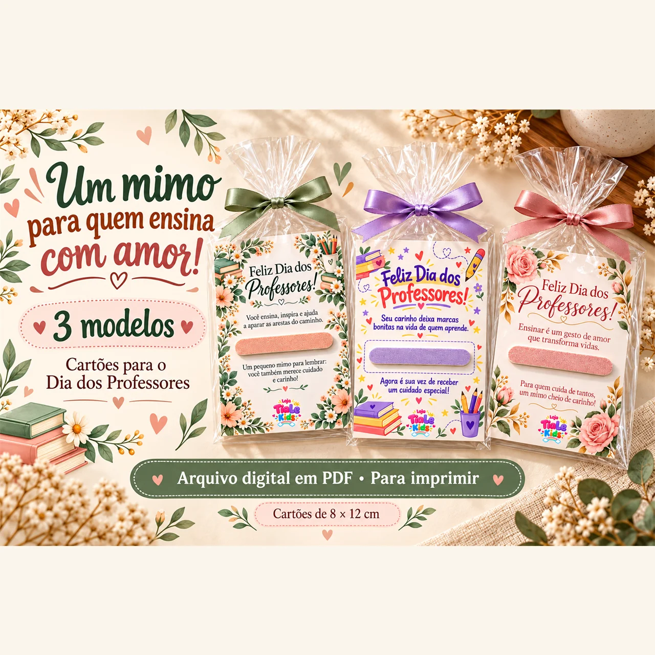Cartões para o Dia dos Professores — 3 Modelos para Mini Lixa em PDF — amostra 4: Informações importantes