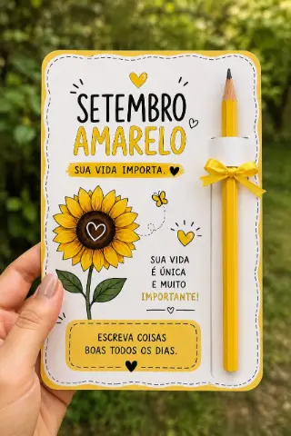 Cartões Setembro Amarelo para Lembrancinhas — capa do material