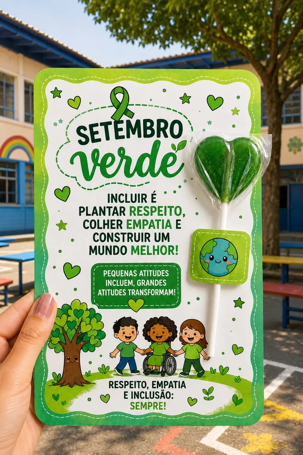 💚 CARTÕES SETEMBRO VERDE – INCLUSÃO, RESPEITO E EMPATIA 💚 — amostra 1: Que tal trabalhar o SETEMBRO VERDE de uma forma…