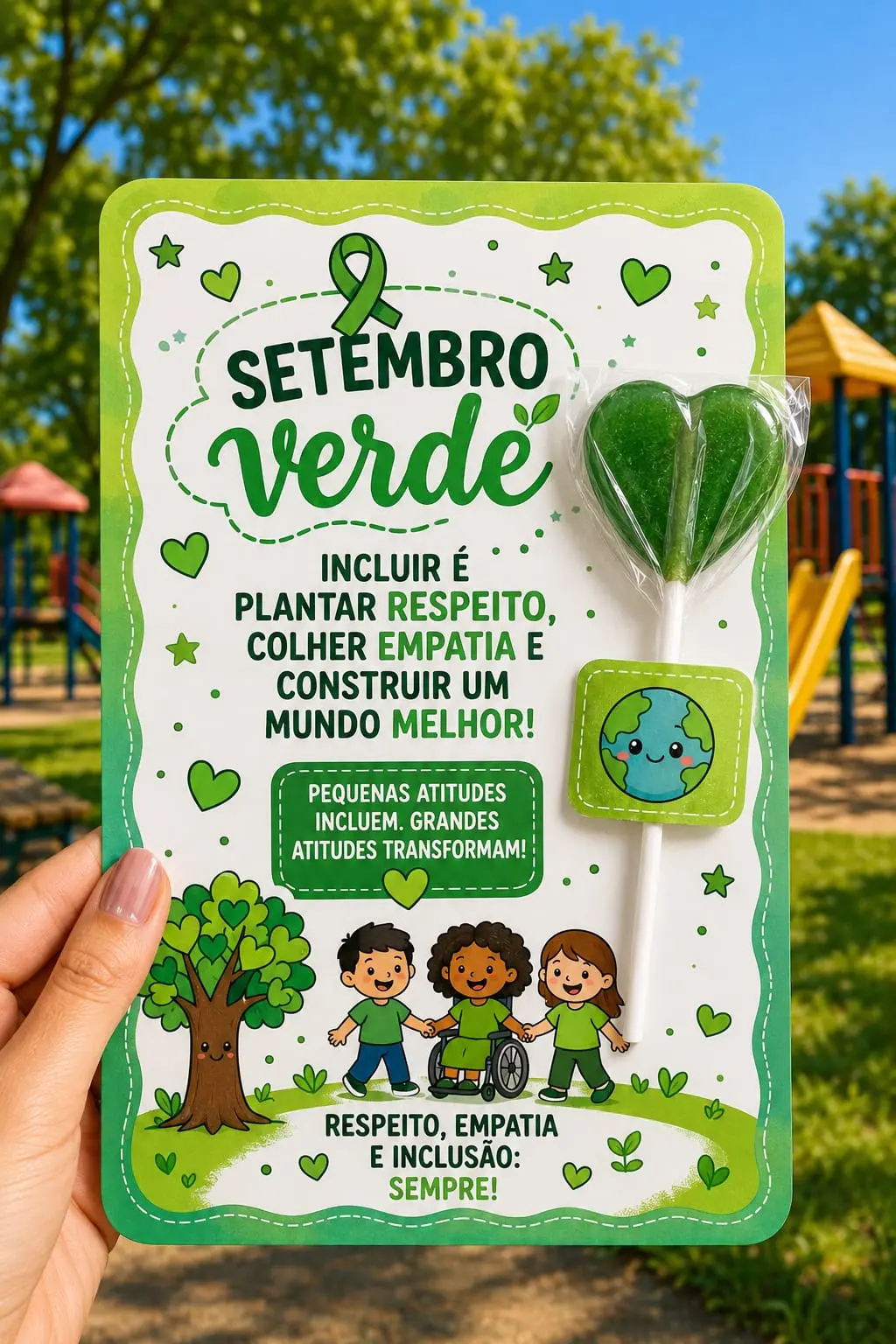 💚 CARTÕES SETEMBRO VERDE – INCLUSÃO, RESPEITO E EMPATIA 💚 — Atividades para Todas as séries: Que tal trabalhar o SETEMBRO…