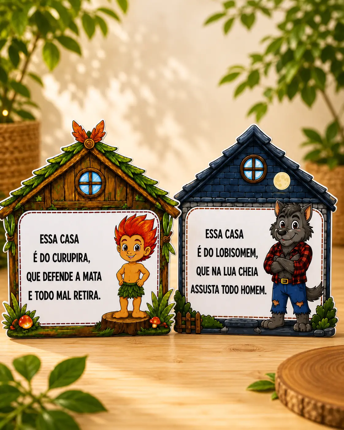 Casinha das Rimas do Folclore — amostra 1: Casinha das Rimas do Folclore com 8 personagens do Folclore Brasileiro