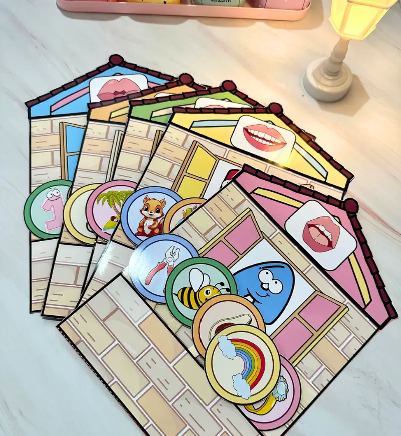 Casinha das Vogais: Luvas Pedagógicas em PDF para Imprimir — amostra 5: Trabalhe as vogais com casinhas, boquinhas…