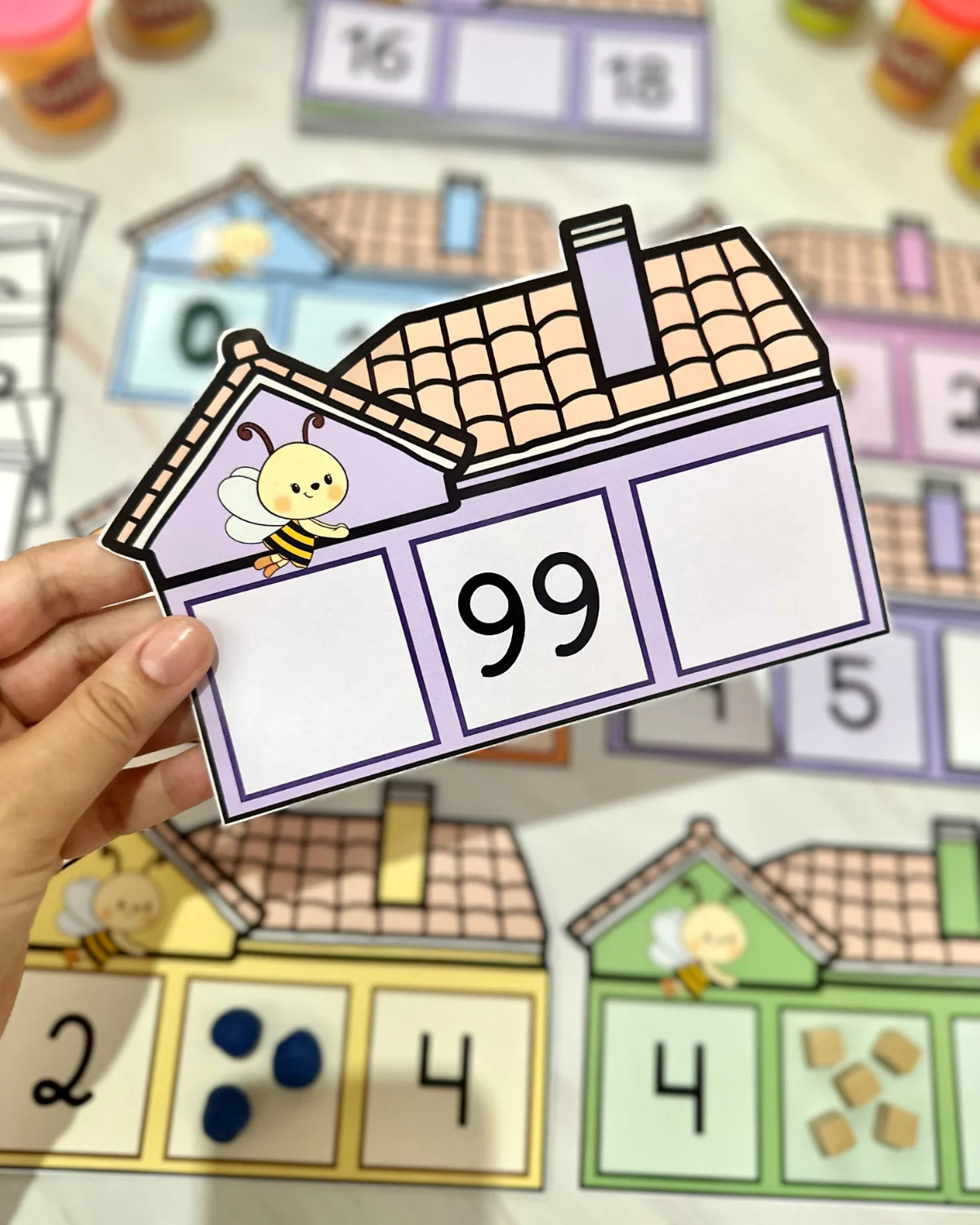 CASINHA DE NÚMEROS - ALFABETIZAÇÃO MATEMÁTICA — amostra 3: Arquivo Casinha dos Números para trabalhar sequência numérica…