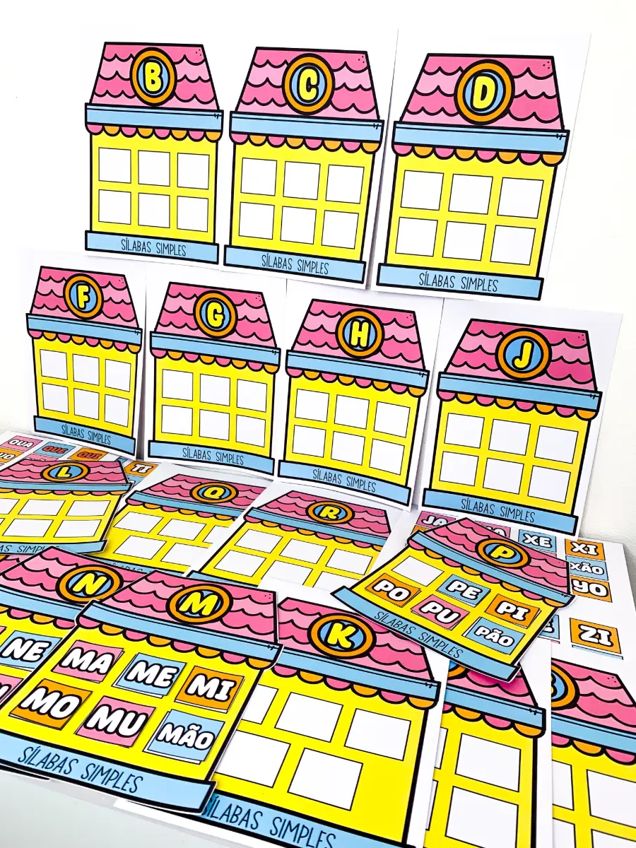 Casinhas das Sílabas – Jogo de Sílabas para Alfabetização — amostra 1: O recurso pedagógico Casinhas das Sílabas foi criado…