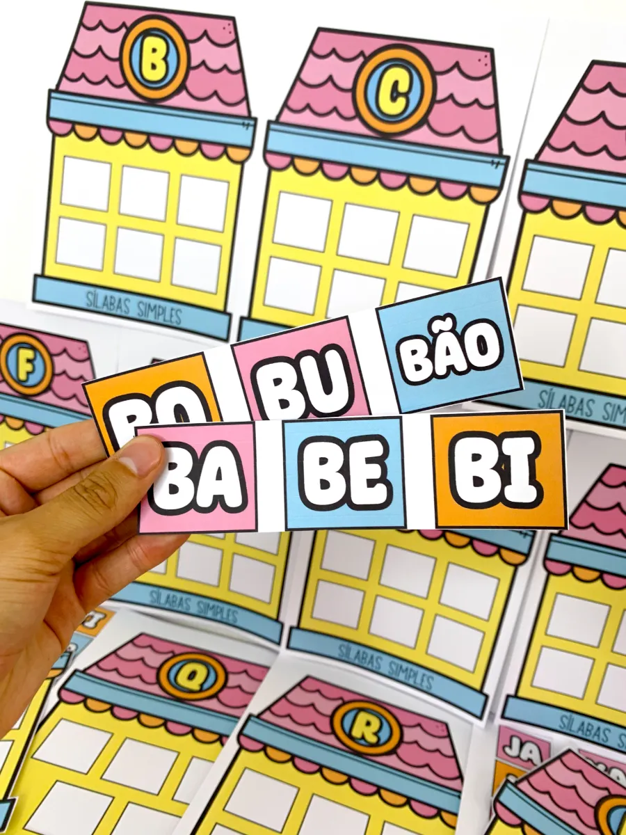 Casinhas das Sílabas – Jogo de Sílabas para Alfabetização — amostra 2: O recurso pedagógico Casinhas das Sílabas foi criado…