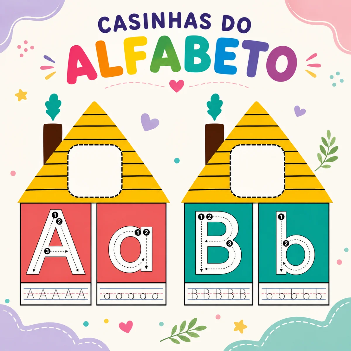 Casinhas do Alfabeto Coloridas e Ilustradas — Alfabetização para Educação Infantil: Descrição da atividade A criança deverá…