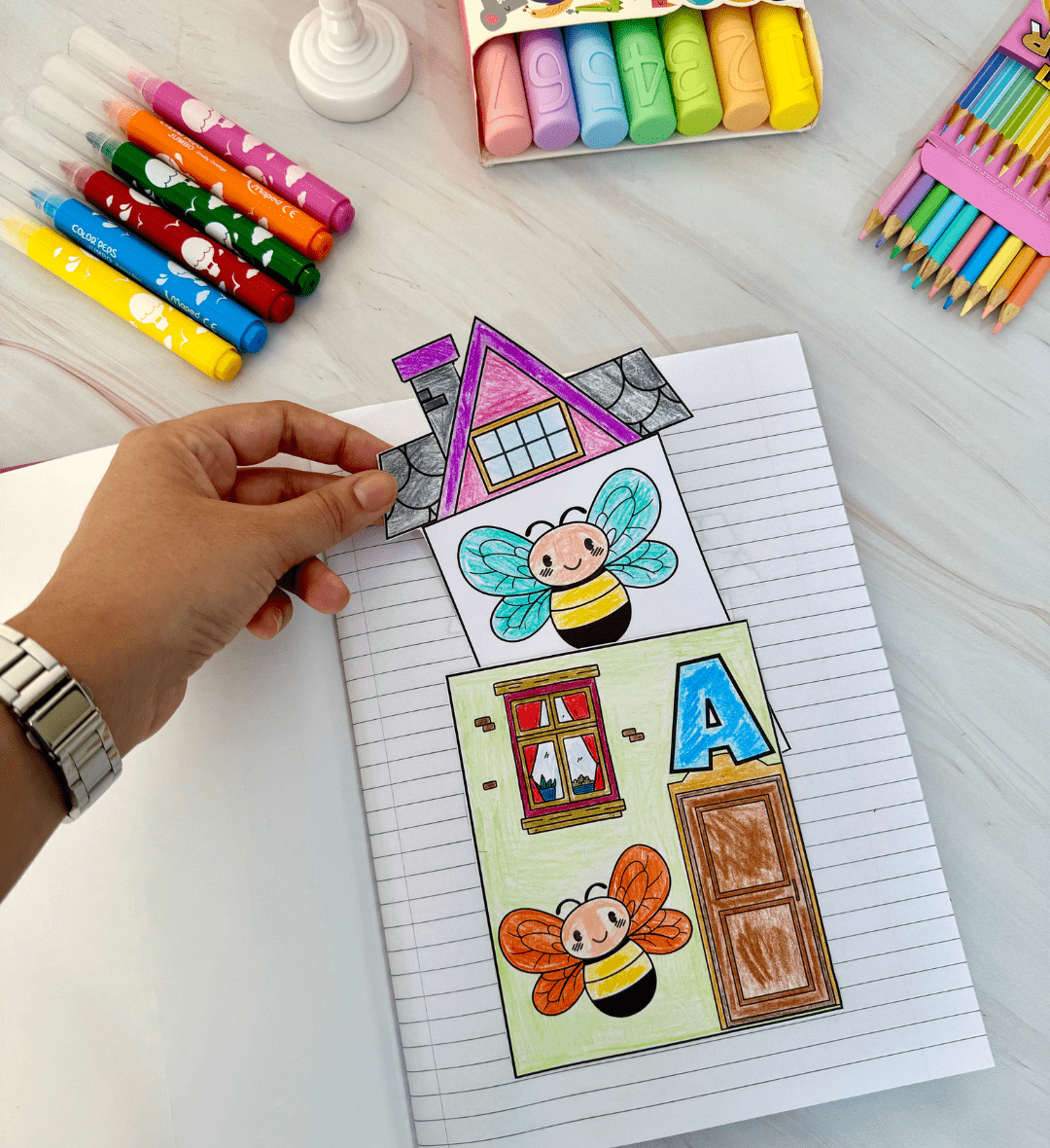 Casinhas do Alfabeto em PDF com Textos Rimados para Colorir — amostra 3: Como usar em sala de aula