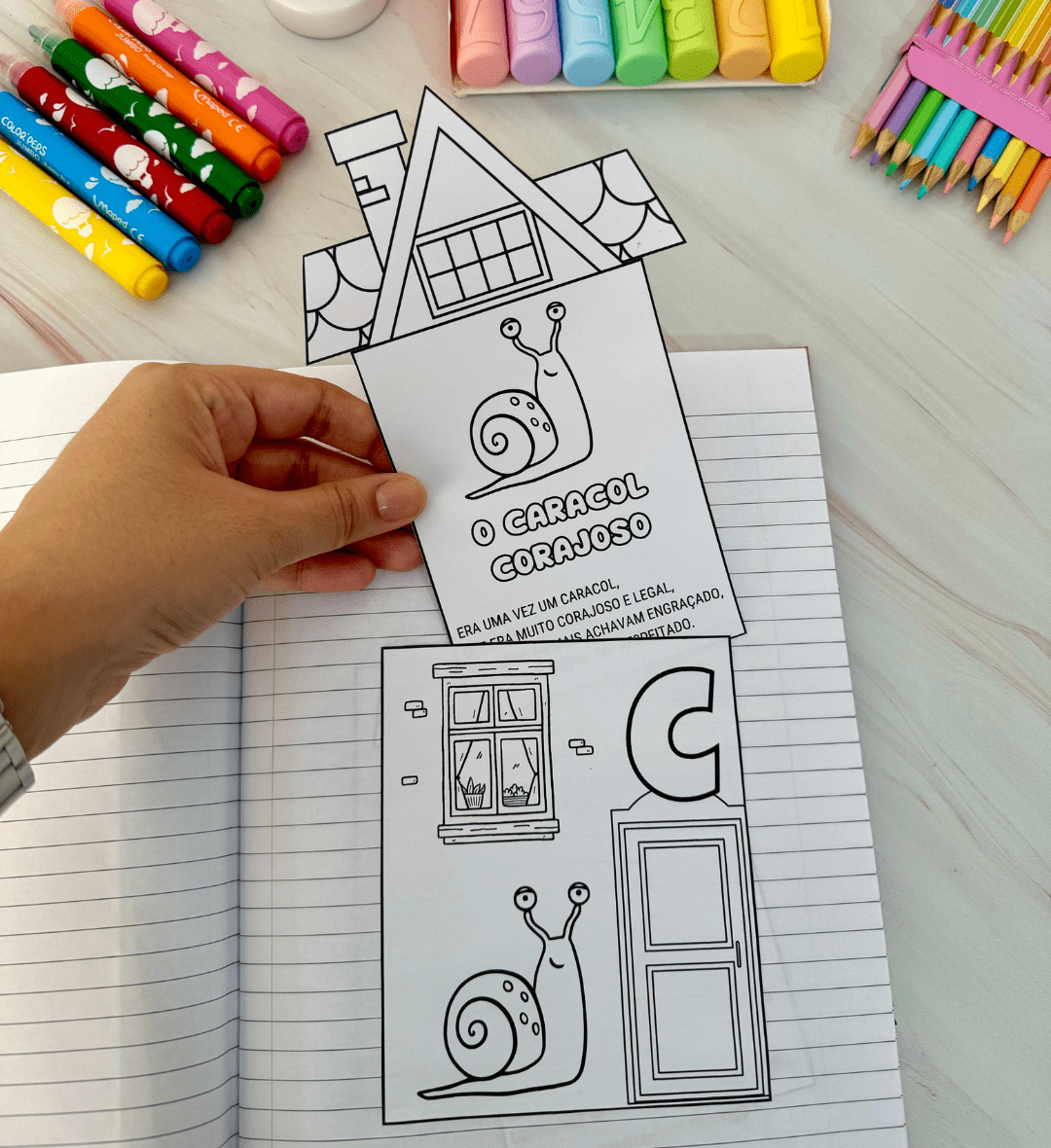 Casinhas do Alfabeto em PDF com Textos Rimados para Colorir — amostra 6: Trabalhe letras, rimas e leitura com as Casinhas…