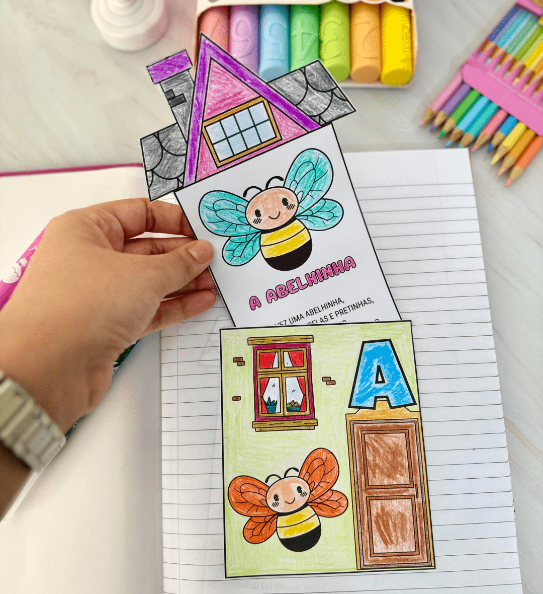 Casinhas do Alfabeto em PDF com Textos Rimados para Colorir — capa do material